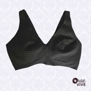 Spanx Large Wireless Haute Contour Bra Black Firm Compression Pullover